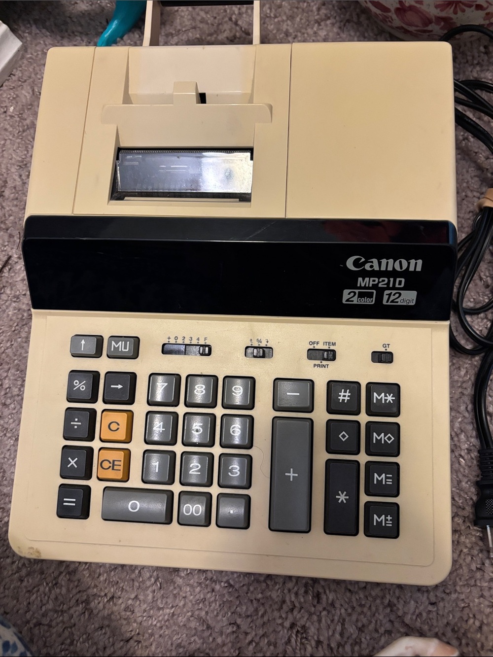 Canon MP21D Beige Desktop Printing Calculator works great